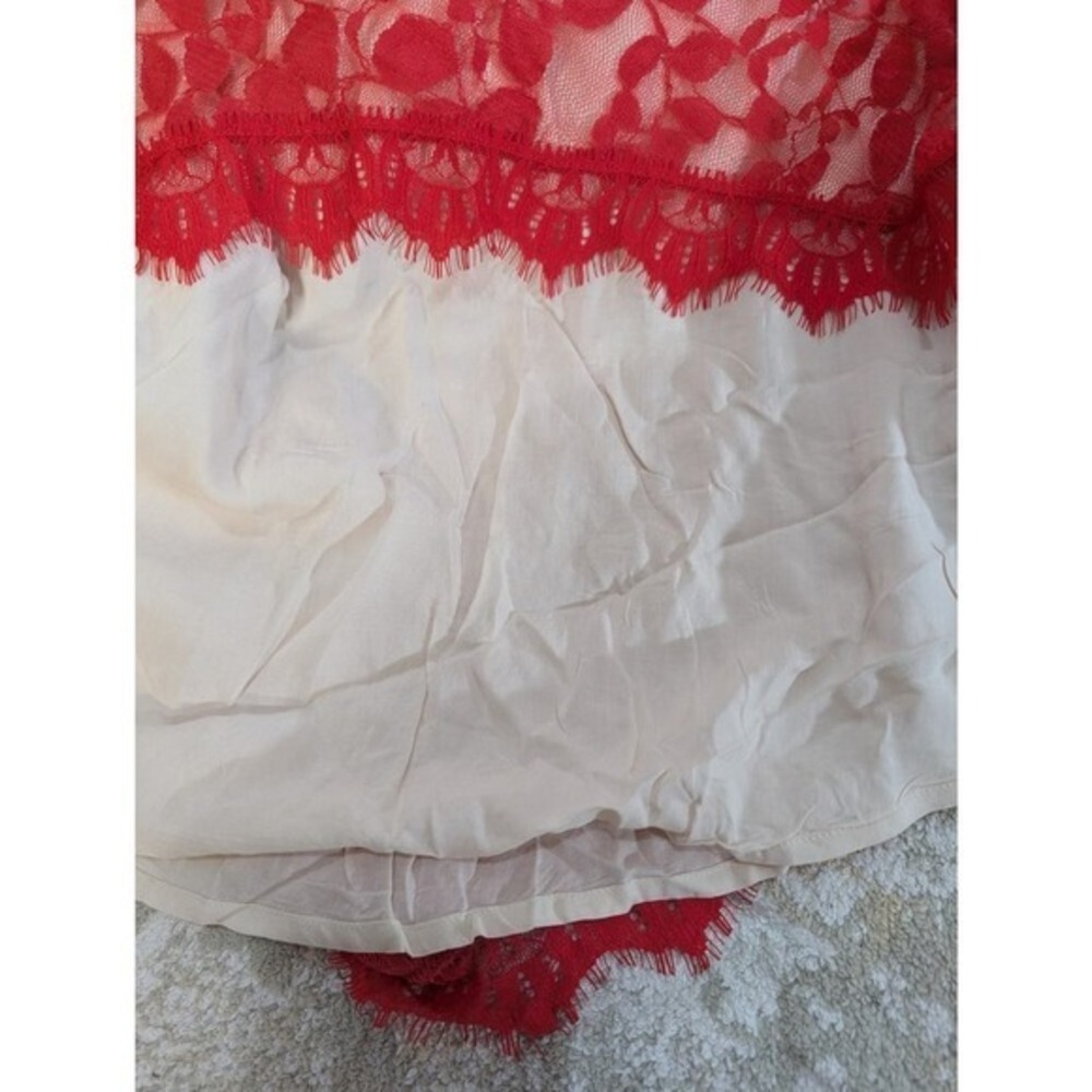 Free People Hot Red Lace Fit & Flare Dress Size 4 NWT - Picture 7 of 9
